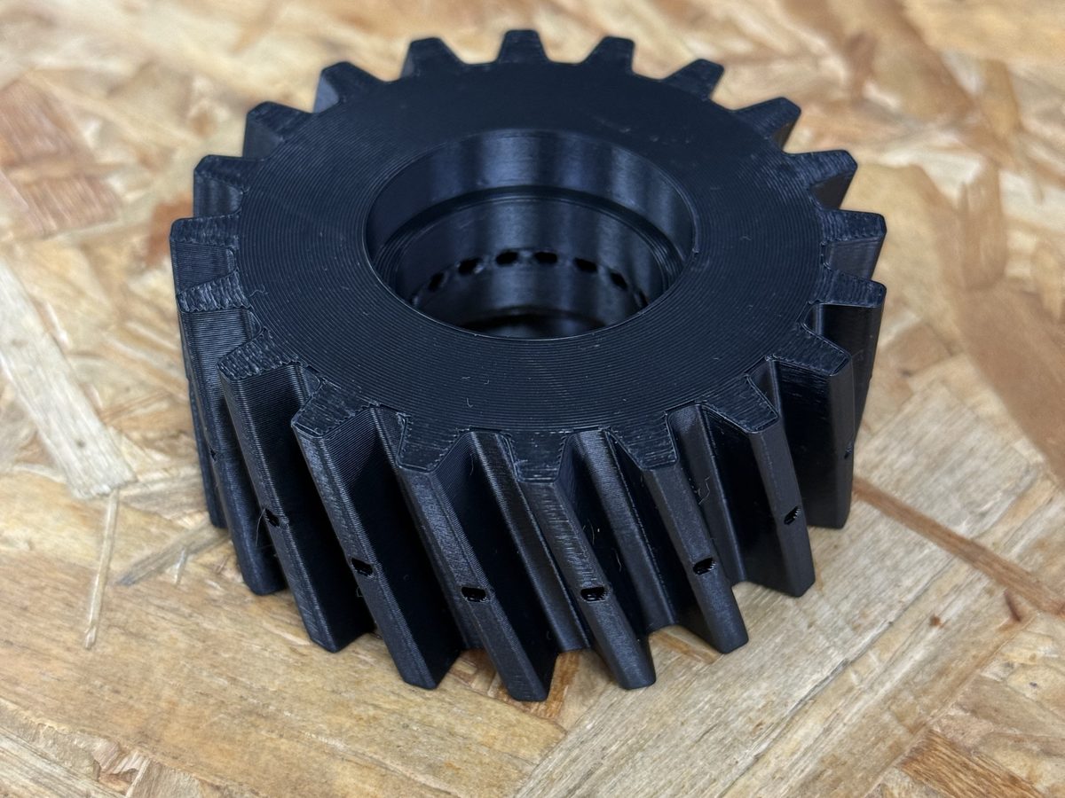 Engrenagem helicoidal impressa em 3D
