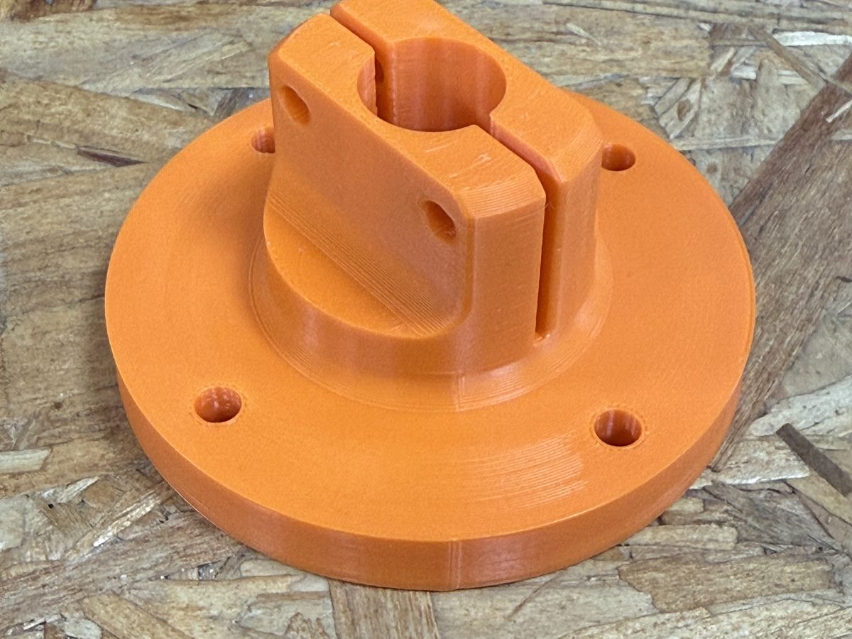 Flange com fixação impressa em 3D