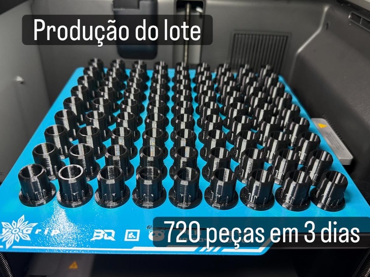 Produção de lote, 720 peças em 3 dias